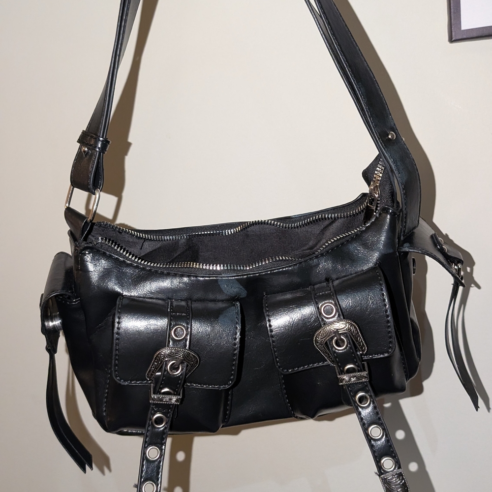 Black Leather Shoulder Bag